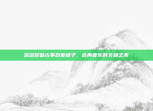 凉凉琵琶古筝合奏谱子，古典音乐的交融之美