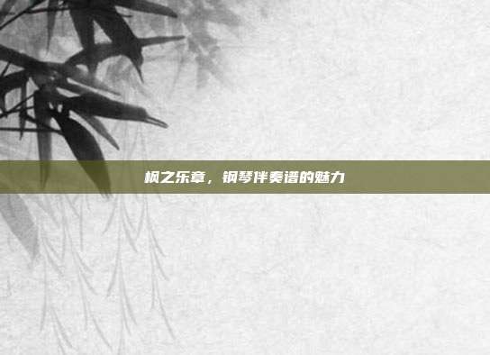 枫之乐章，钢琴伴奏谱的魅力
