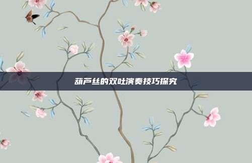 葫芦丝的双吐演奏技巧探究