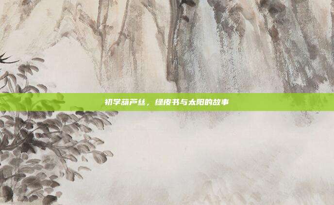 初学葫芦丝,绿皮书与太阳的故事