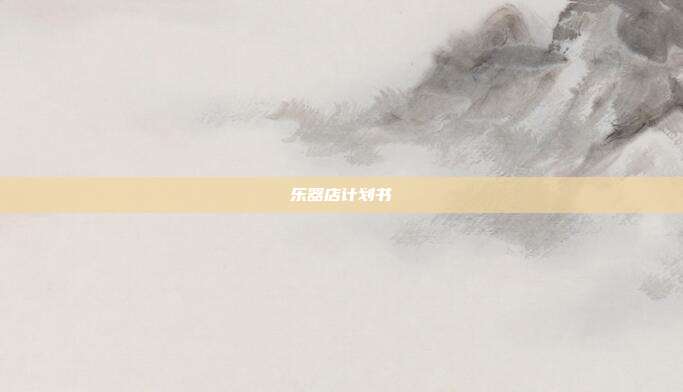 乐器店计划书