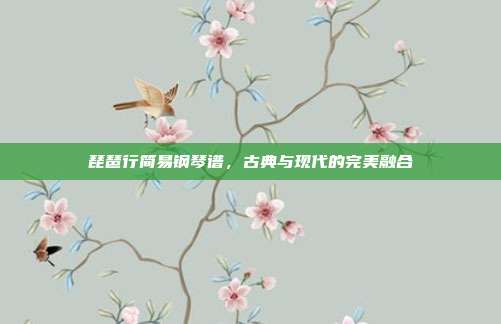 琵琶行简易钢琴谱,古典与现代的完美融合