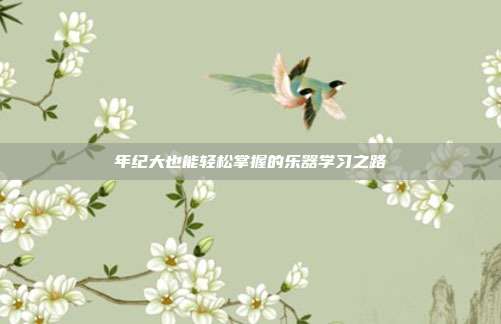 年纪大也能轻松掌握的乐器学习之路