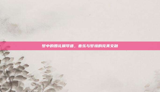 梦中的婚礼钢琴谱，音乐与梦境的完美交融