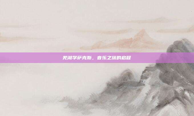 芜湖学萨克斯,音乐之旅的启程