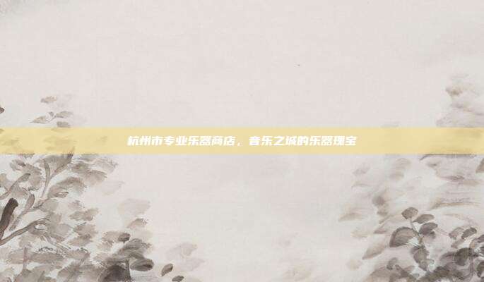 杭州市专业乐器商店,音乐之城的乐器瑰宝
