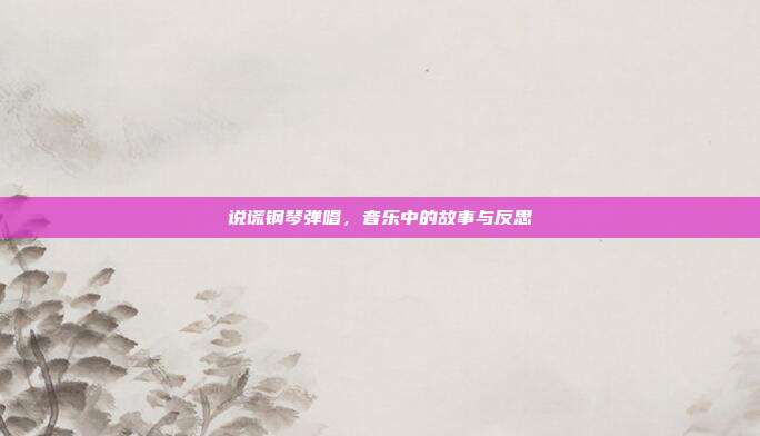 说谎钢琴弹唱,音乐中的故事与反思
