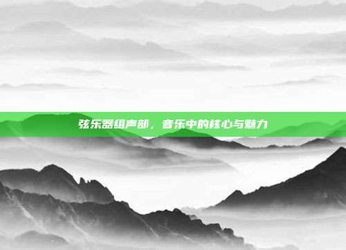 弦乐器组声部,音乐中的核心与魅力