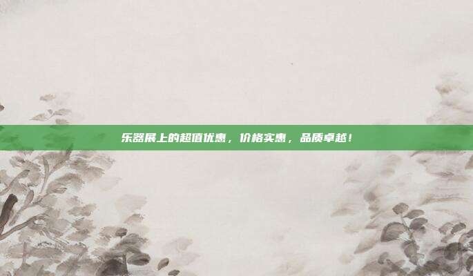 乐器展上的超值优惠,价格实惠,品质卓越!