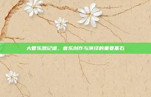 大管乐器记谱,音乐创作与演绎的重要基石