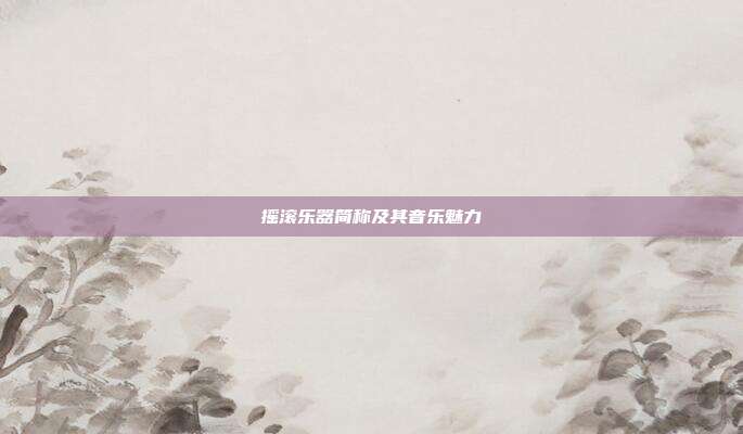 摇滚乐器简称及其音乐魅力