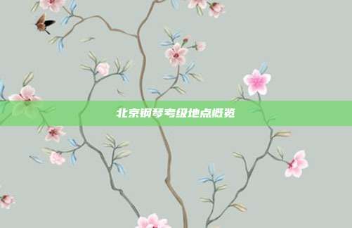 北京钢琴考级地点概览