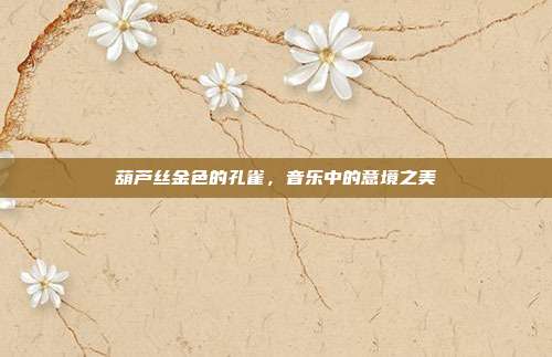 葫芦丝金色的孔雀，音乐中的意境之美