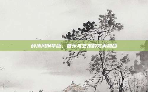 醉清风钢琴版,音乐与艺术的完美融合