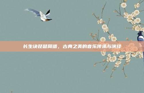 长生诀琵琶简谱，古典之美的音乐传承与演绎