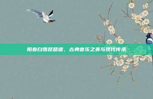 阳春白雪琵琶谱,古典音乐之美与现代传承