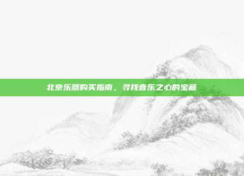北京乐器购买指南,寻找音乐之心的宝藏
