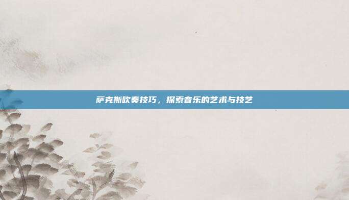 萨克斯吹奏技巧,探索音乐的艺术与技艺