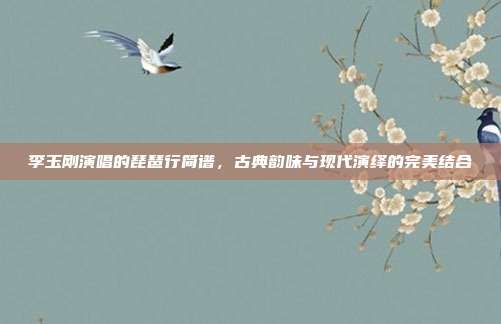 李玉刚演唱的琵琶行简谱,古典韵味与现代演绎的完美结合