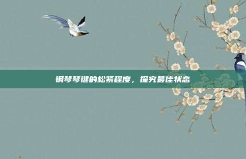 钢琴琴键的松紧程度,探究最佳状态