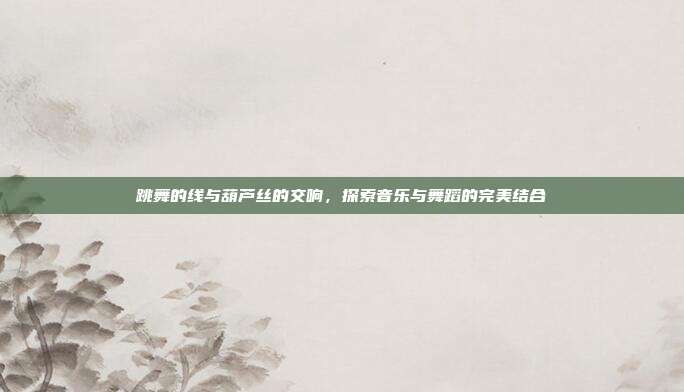 跳舞的线与葫芦丝的交响，探索音乐与舞蹈的完美结合