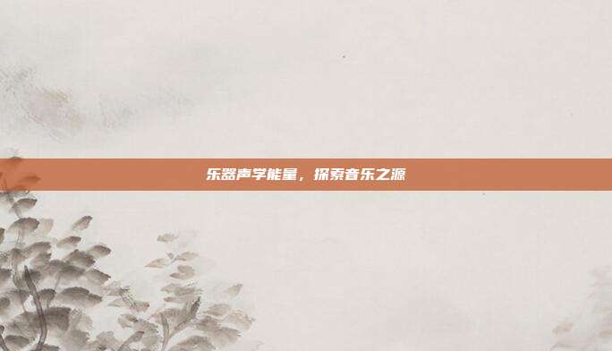 乐器声学能量，探索音乐之源