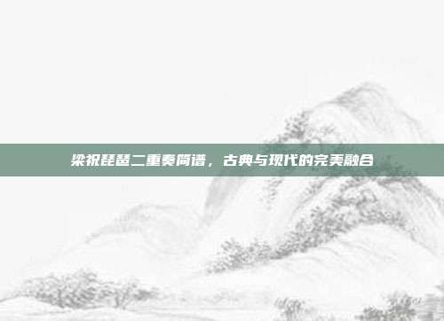 梁祝琵琶二重奏简谱，古典与现代的完美融合