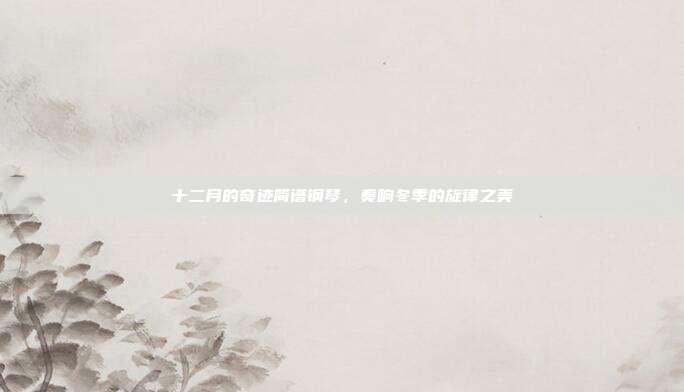 十二月的奇迹简谱钢琴，奏响冬季的旋律之美