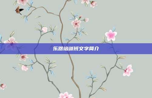 乐器培训班文字简介